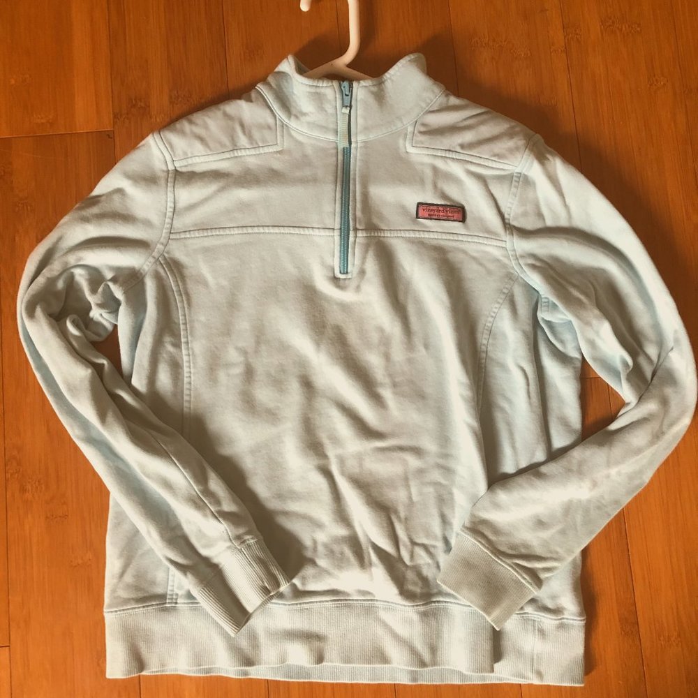 Vineyard Vines Quarter Zip Pullover Light Blue - M